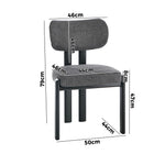 Dining Chair Set of 4,6,8 Grey Linen Fabric with Padded Foam Seat