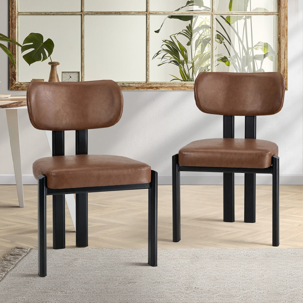 Faux Leather Dining Chairs Padded Set of 2 | HomeAndLiving