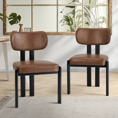 Faux Leather Dining Chairs Padded Set of 2 | HomeAndLiving