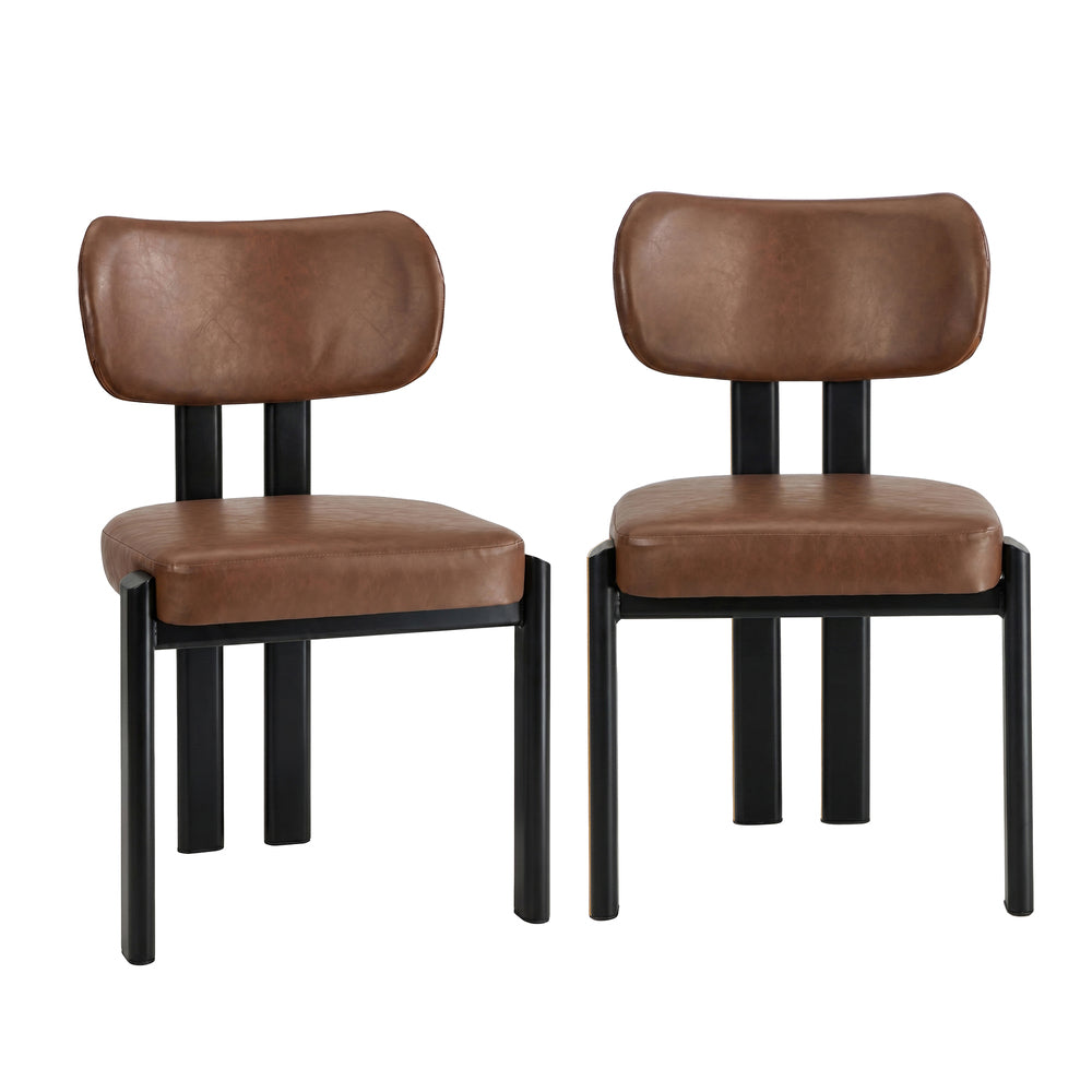 Faux Leather Dining Chairs Padded Set of 2 | HomeAndLiving