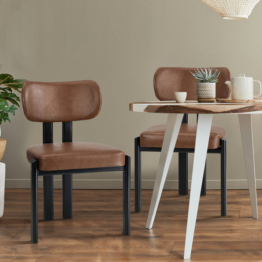 Faux Leather Dining Chairs Padded Set of 2 | HomeAndLiving - 3