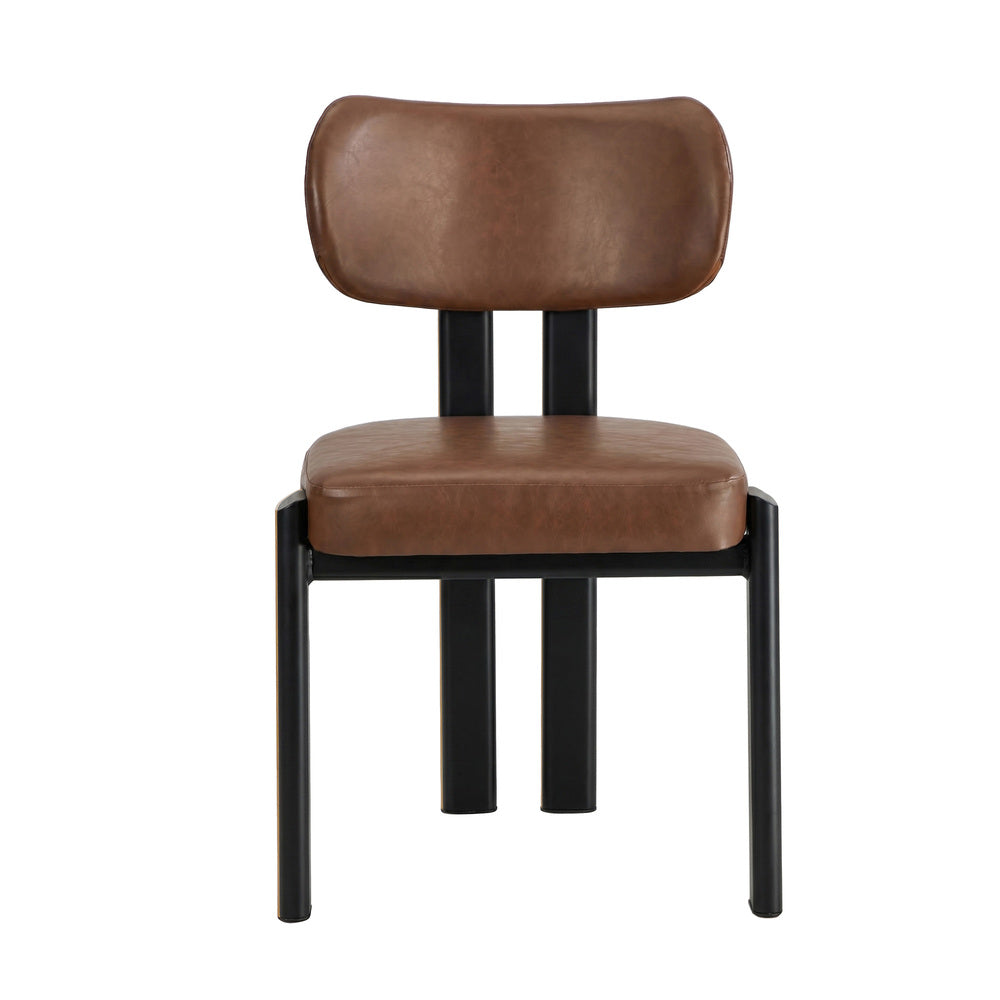 Faux Leather Dining Chairs Set of 6 Brown | HomeAndLiving