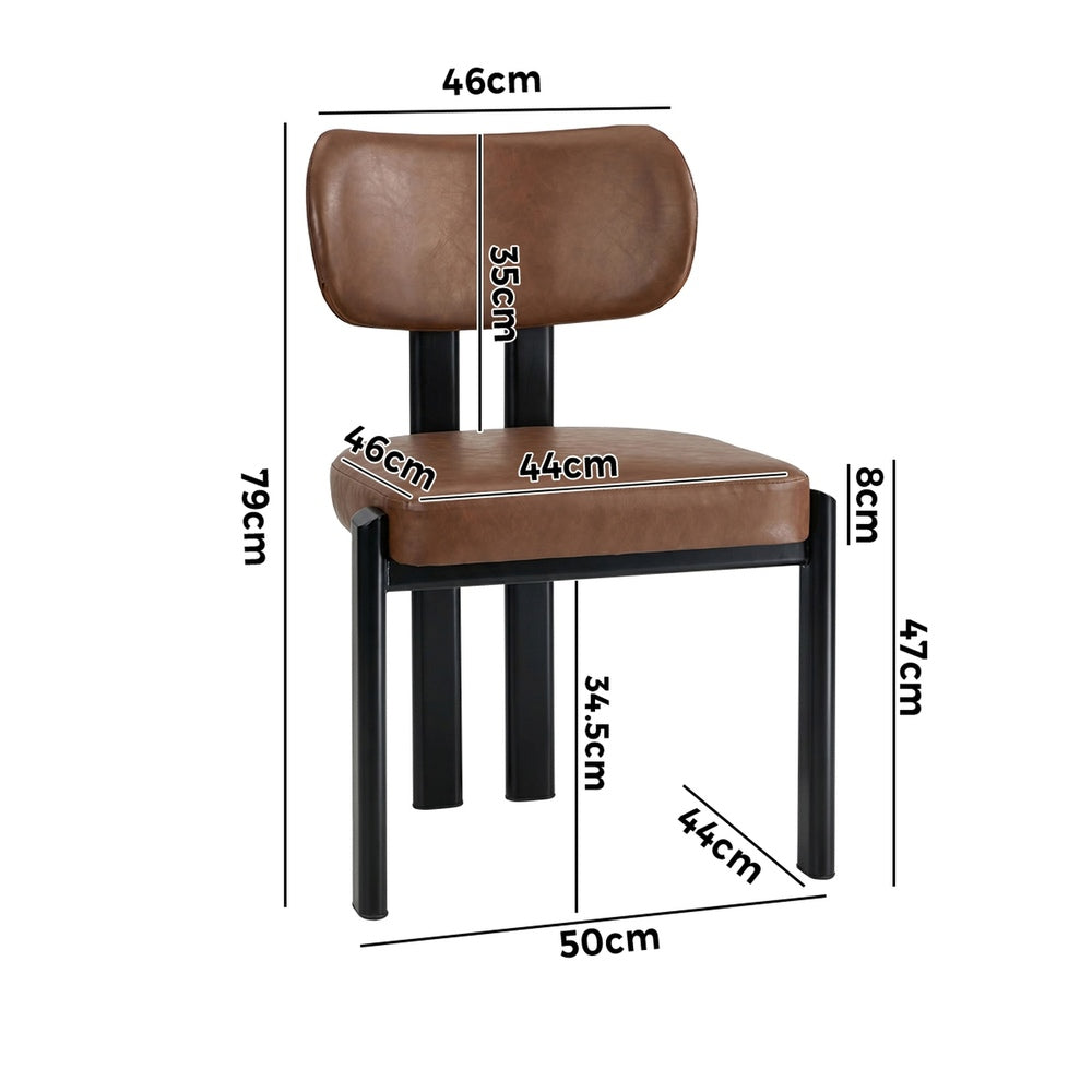 Faux Leather Dining Chairs Set of 6 Brown | HomeAndLiving