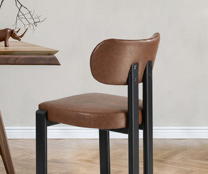 Faux Leather Dining Chairs Set of 6 Brown | HomeAndLiving