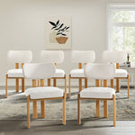 Dining Chair Set of 4,6,8 Beige Linen Fabric with Padded Foam Seat