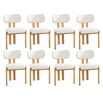 Dining Chair Set of 4,6,8 Beige Linen Fabric with Padded Foam Seat