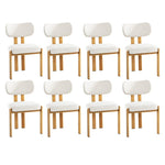Dining Chair Set of 4,6,8 Beige Linen Fabric with Padded Foam Seat