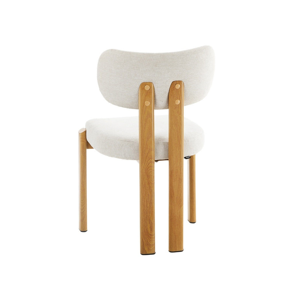 Dining Chair Set of 4,6,8 Beige Linen Fabric with Padded Foam Seat