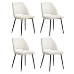 Dining Chair Set of 4,6,8 Beige Linen Fabric with Wraparound Padded Seat