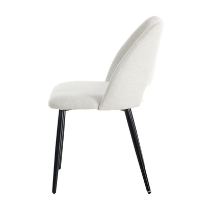 Dining Chair Set of 4,6,8 Beige Linen Fabric with Wraparound Padded Seat