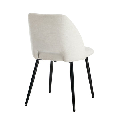Dining Chair Set of 4,6,8 Beige Linen Fabric with Wraparound Padded Seat