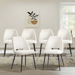 Dining Chair Set of 4,6,8 Beige Linen Fabric with Wraparound Padded Seat