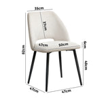 Dining Chair Set of 4,6,8 Beige Linen Fabric with Wraparound Padded Seat