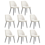 Dining Chair Set of 4,6,8 Beige Linen Fabric with Wraparound Padded Seat
