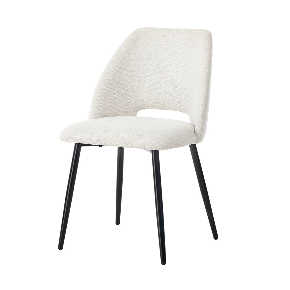 Dining Chair Set of 4,6,8 Beige Linen Fabric with Wraparound Padded Seat