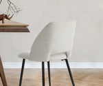 Dining Chair Set of 4,6,8 Beige Linen Fabric with Wraparound Padded Seat