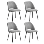Dining Chair Set of 4,6,8 Grey Linen Fabric with Wraparound Padded Seat