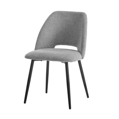 Dining Chair Set of 4,6,8 Grey Linen Fabric with Wraparound Padded Seat