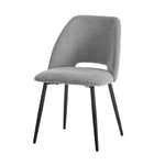 Dining Chair Set of 4,6,8 Grey Linen Fabric with Wraparound Padded Seat