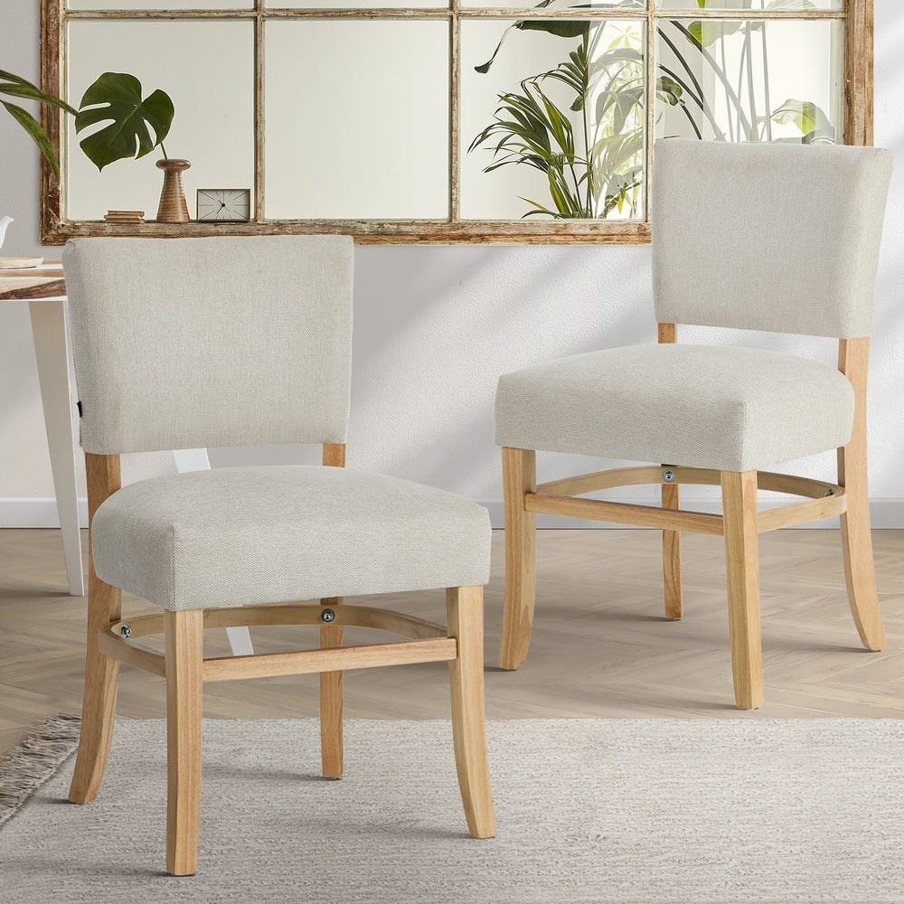 Beige Dining Chairs Rubberwood Set of 2 | HomeAndLiving