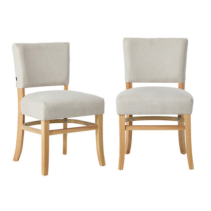 Beige Dining Chairs Rubberwood Set of 2 | HomeAndLiving - 2