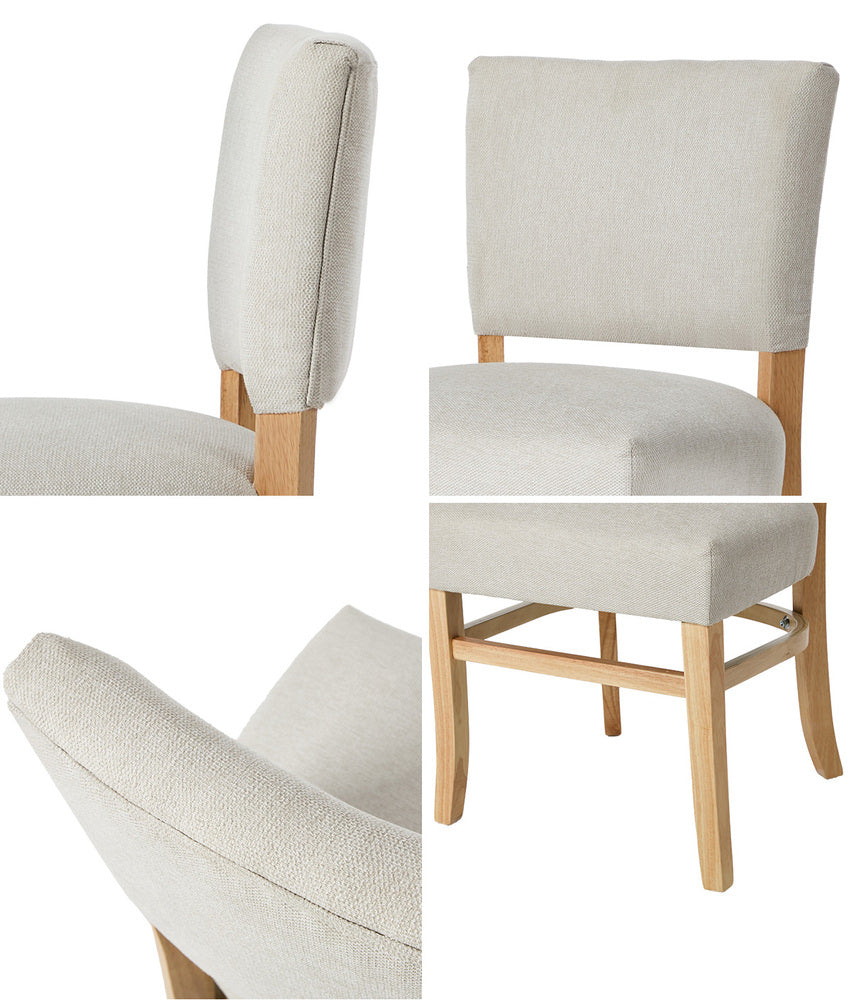 Beige Dining Chairs Rubberwood Set of 2 | HomeAndLiving - 8