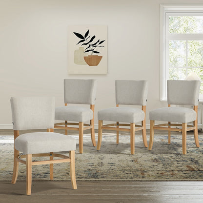 Dining Chairs Set of 4 Rubberwood Beige | HomeAndLiving