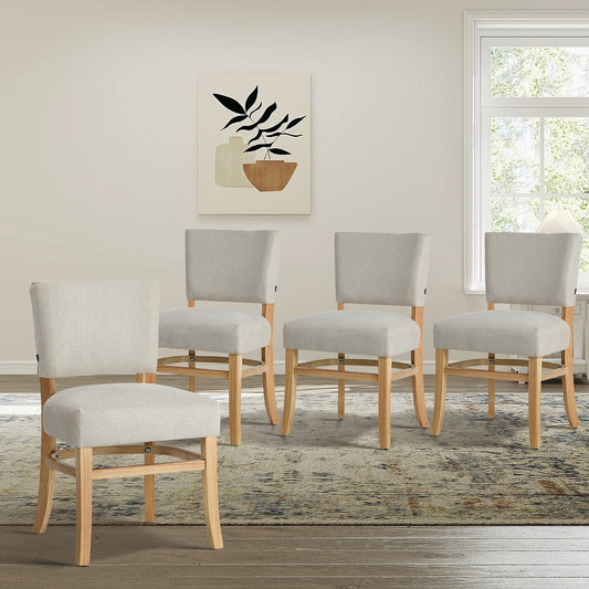 Dining Chairs Set of 4 Rubberwood Beige | HomeAndLiving