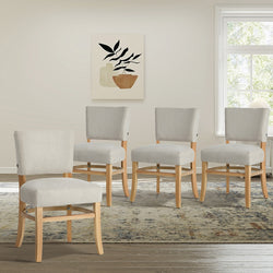 Dining Chairs Set of 4 Rubberwood Beige | HomeAndLiving