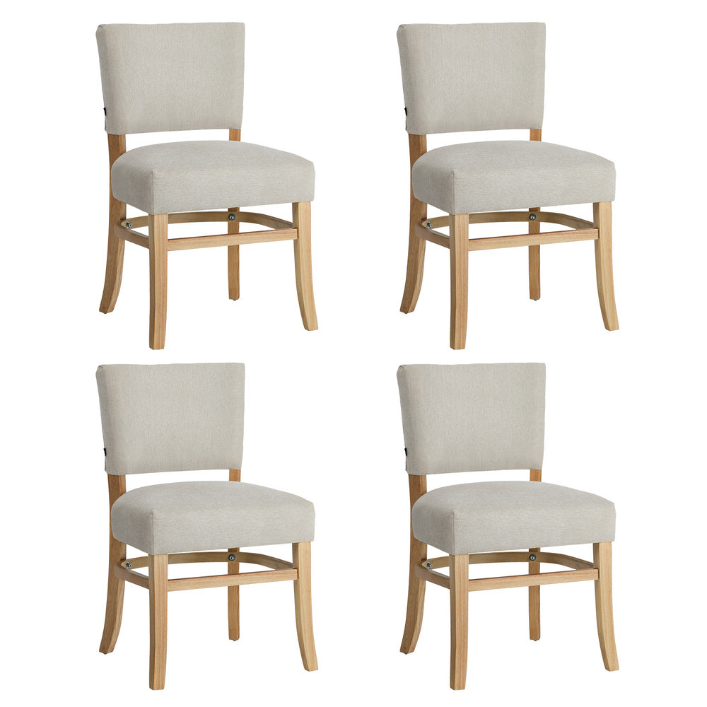 Dining Chairs Set of 4 Rubberwood Beige | HomeAndLiving