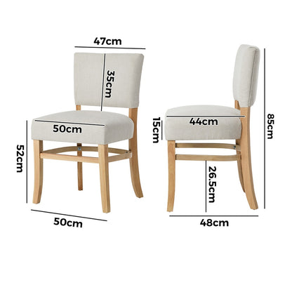 Dining Chairs Set of 4 Rubberwood Beige | HomeAndLiving