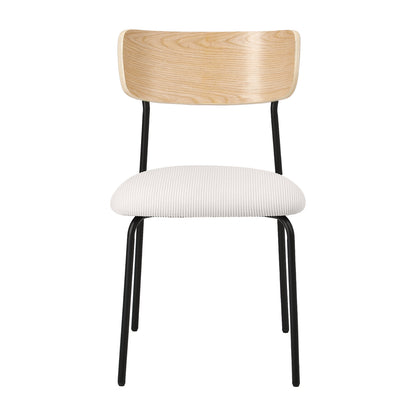 4PCS Dining Chairs Padded Kitchen Chair Corduroy Beige