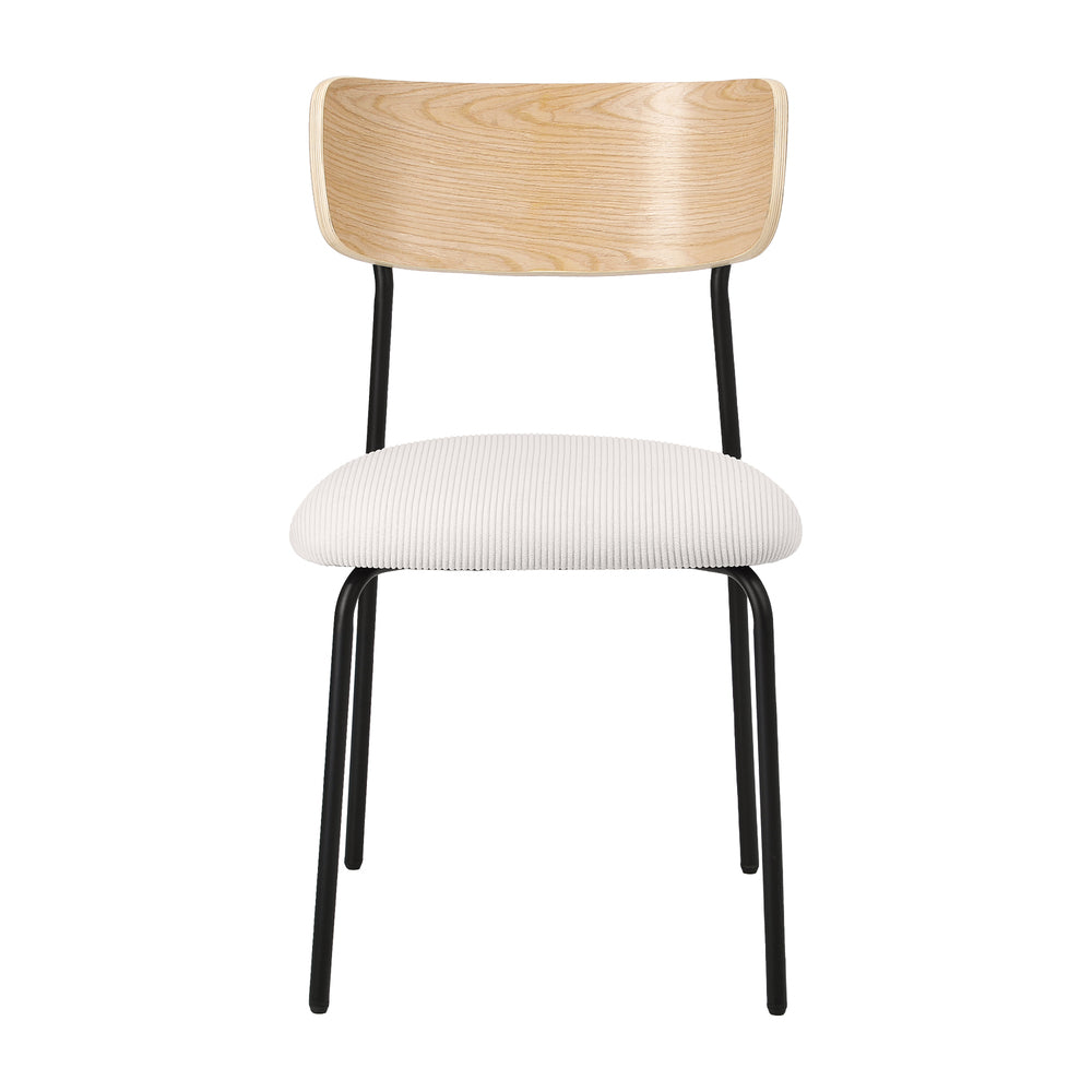 8PCS Dining Chairs Padded Kitchen Chair Corduroy Beige