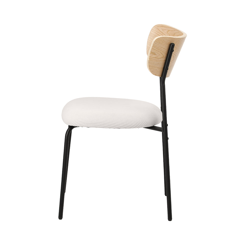 8PCS Dining Chairs Padded Kitchen Chair Corduroy Beige