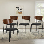 Corduroy Dining Chairs Set of 4 Padded | HomeAndLiving