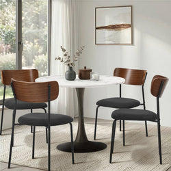 Corduroy Dining Chairs Set of 4 Padded | HomeAndLiving
