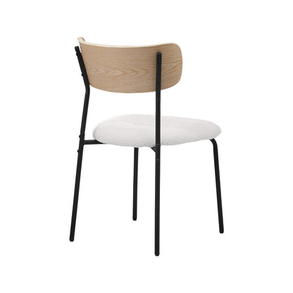 2PCS Dining Kitchen Chair Padded Lounge Seat Sherpa White