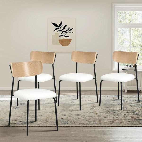  Sherpa Dining Chairs Set of 4 Padded | HomeAndLiving