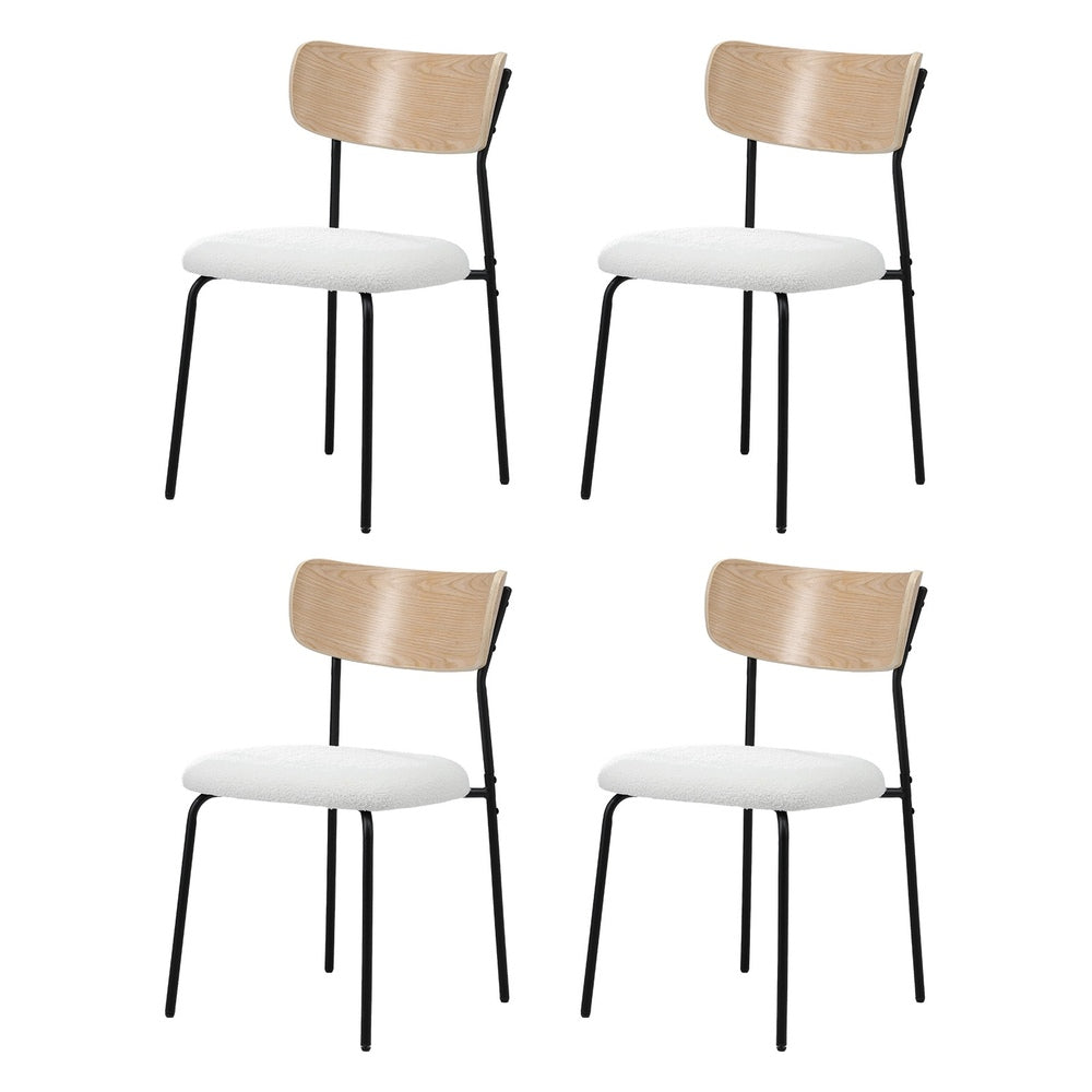 Sherpa Dining Chairs Set of 4 Padded | HomeAndLiving