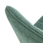 Dining Chair Set of 2 Green/Grey Linen Fabric Padded Seat Accent