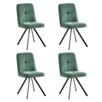Dining Chair Set of 4,6,8 Green Linen Fabric Padded Seat Accent