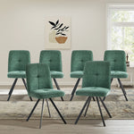 Dining Chair Set of 4,6,8 Green Linen Fabric Padded Seat Accent