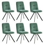 Dining Chair Set of 4,6,8 Green Linen Fabric Padded Seat Accent