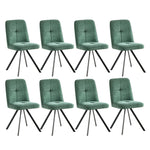 Dining Chair Set of 4,6,8 Green Linen Fabric Padded Seat Accent