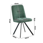 Dining Chair Set of 4,6,8 Green Linen Fabric Padded Seat Accent