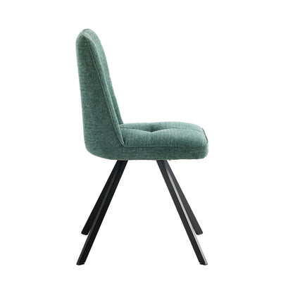 Dining Chair Set of 4,6,8 Green Linen Fabric Padded Seat Accent