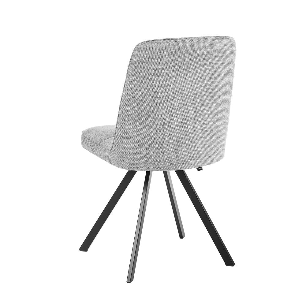 Dining Chair Set of 2 Green/Grey Linen Fabric Padded Seat Accent