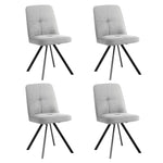 Dining Chair Set of 4,6,8 Grey Linen Fabric Padded Seat Accent