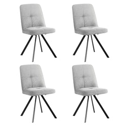 Dining Chair Set of 4,6,8 Grey Linen Fabric Padded Seat Accent