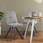 Dining Chair Set of 4,6,8 Grey Linen Fabric Padded Seat Accent